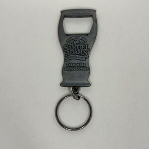 Samuel Adams Boston Lager Bottle Opener Keychain Vintage Pewter Tone Barware